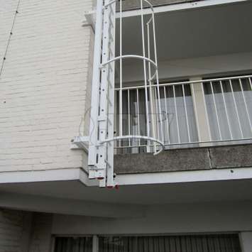 Drop-down ladder - RAL colored - Fire evacuation RAL colored drop-down ladder for fire evacuation.